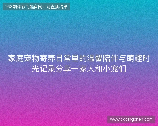 家庭宠物寄养日常里的温馨陪伴与萌趣时光记录分享一家人和小宠们